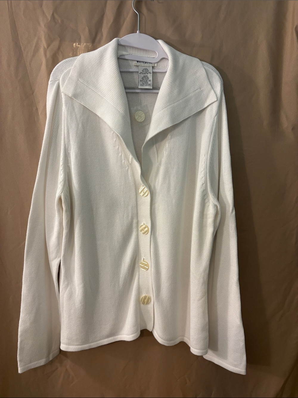 White Stag white  Shawl Collar Button Cardigan